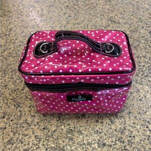 Modella Hot Pink and White Polka Dot Makeup Case